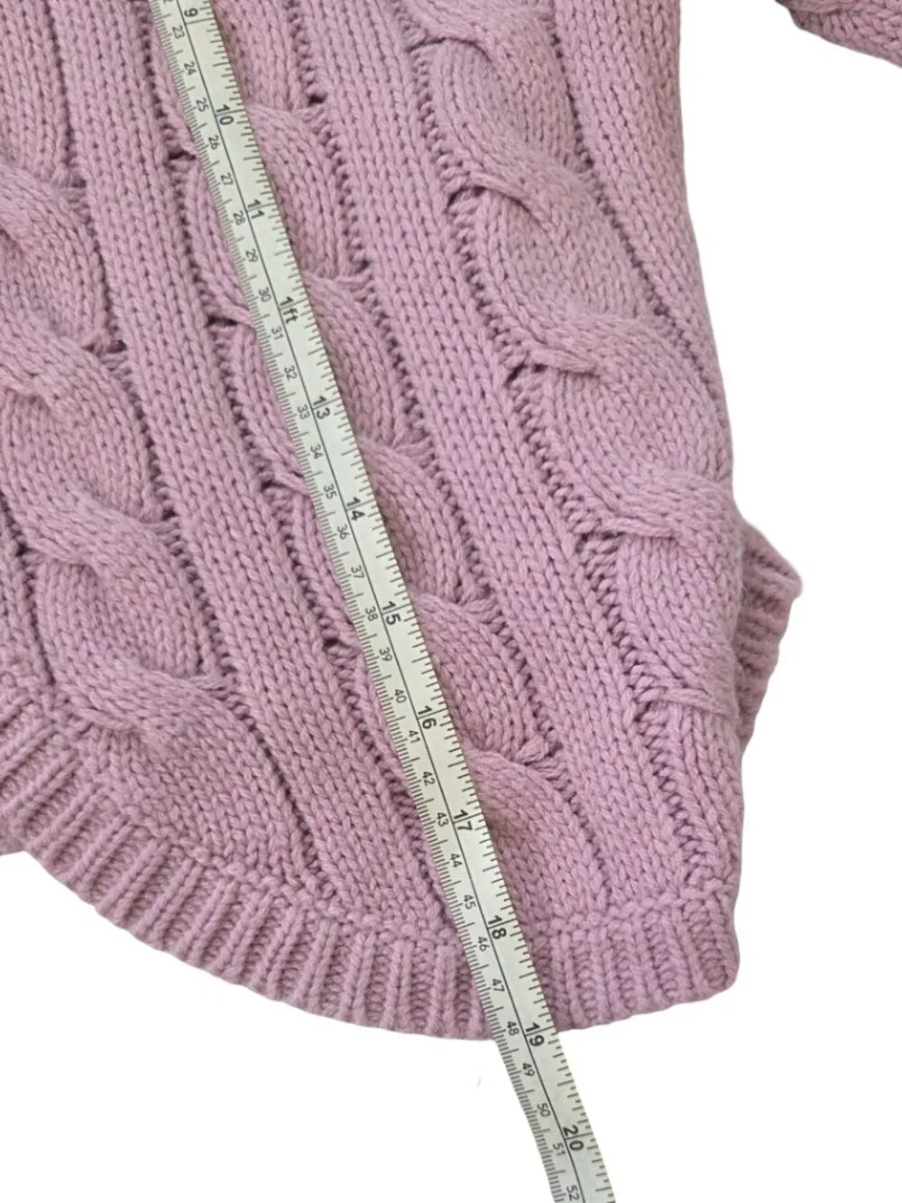 Chadwicks Womens L Cable Knit Cardigan Sweater Pink Cropped Bolero Coquette